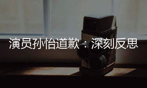 刻反再发道歉杜绝此类情况演员孙怡深思 生